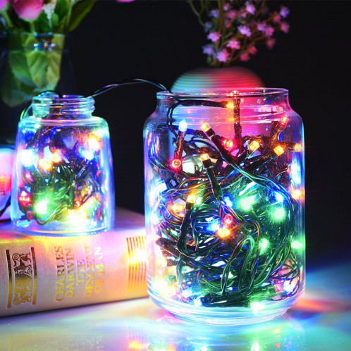 [220V UE Plug] Étanche 100 LED RGB String Lights avec contrôleur, Flashing / Fading / Chasing Effet, Longueur: 10m SH12541060-09